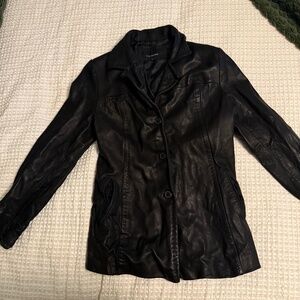 Black leather jacket